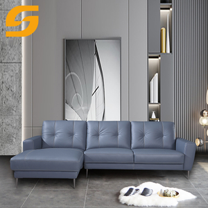Canapé en cuir 3 places de meubles de salon à la maison d'appartement de style moderne